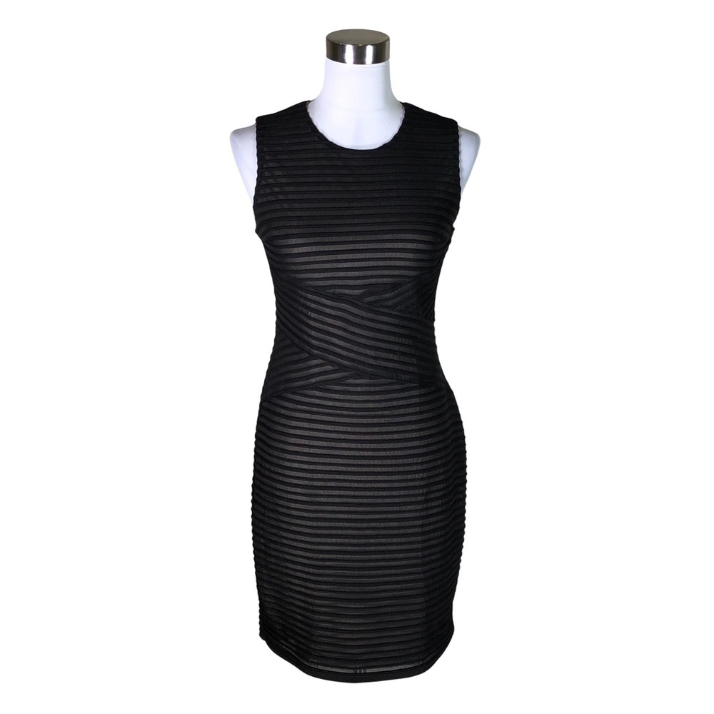 Calvin Klein Striped Sheer Bodycon Dress